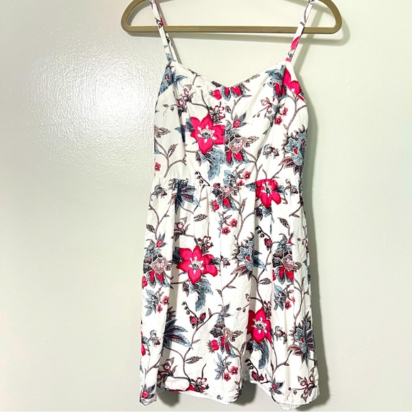 LOFT Dresses & Skirts - Loft Linen Blend Summer Floral Mini Dress Y2K Sz 2